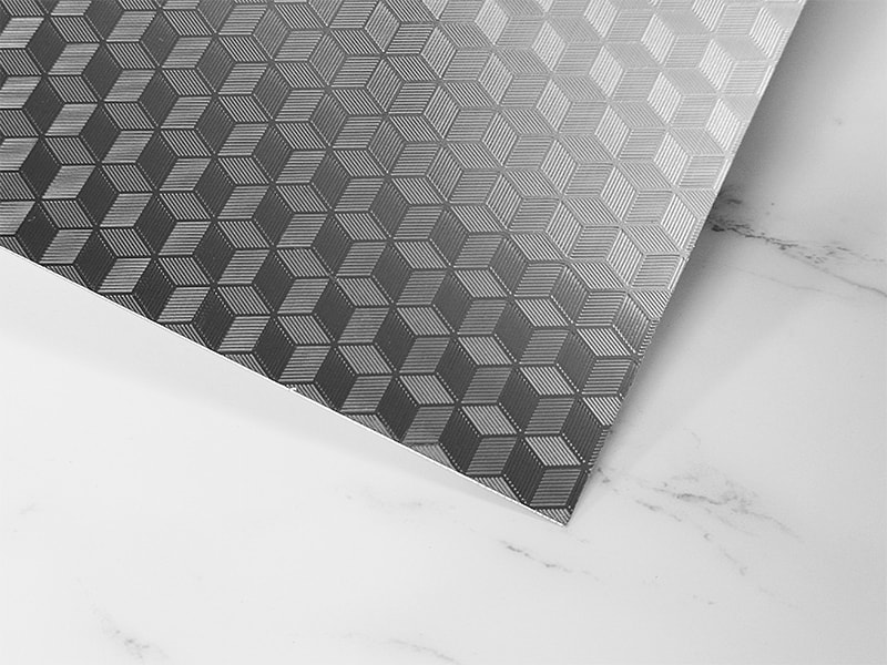 Square Cube Embossed Finish Stainless Steel Sheet