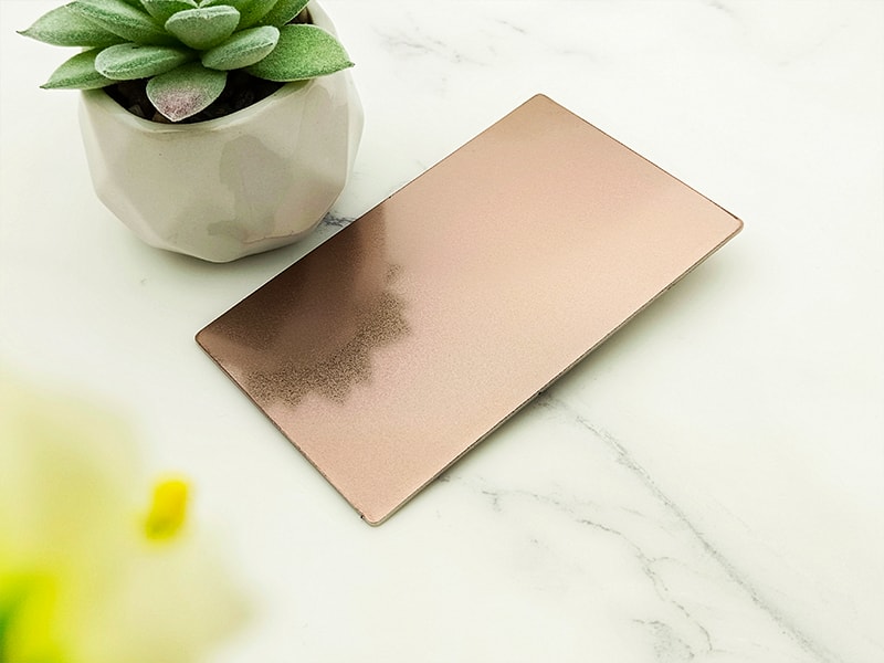 Rose Gold Bead Blasted Finish Stainless Steel Sheet