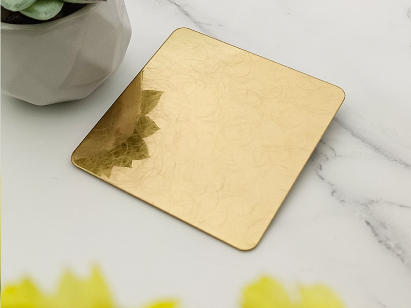 Spiral Vibration Gold Finish Stainless Steel Sheet